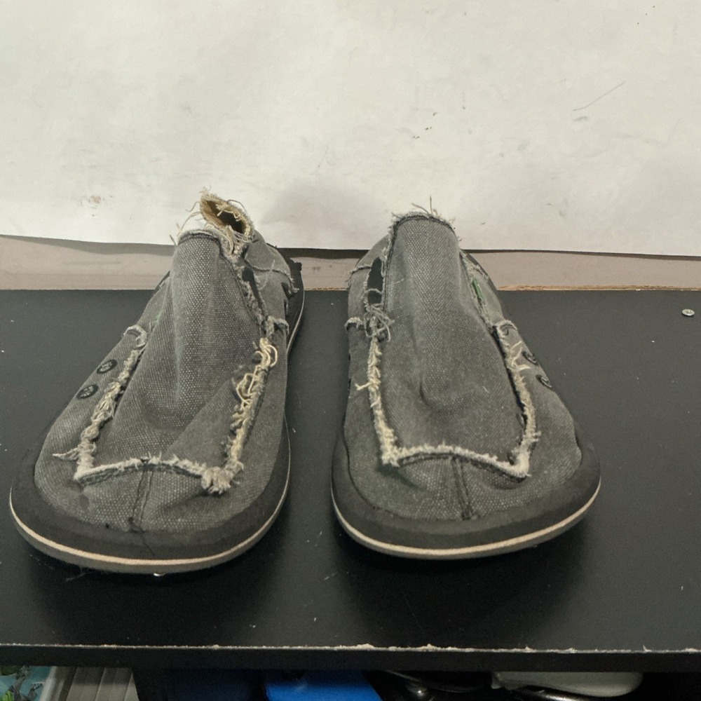 Sanuk Vagabond Slip On Canvas Shoes Mens 11 Sidewalk Surfers Gray